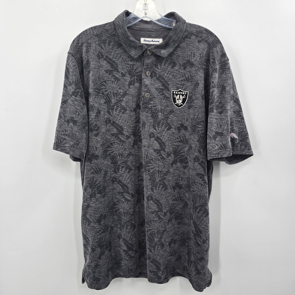 Tommy Bahama Polo Mens XXL NFL Las Vegas Raiders Tropical Palm Polo